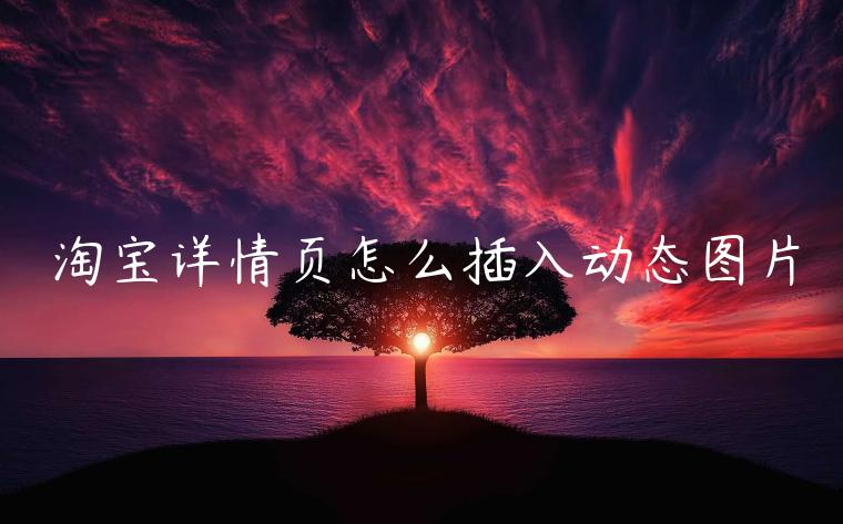 淘寶詳情頁(yè)怎么插入動(dòng)態(tài)圖片